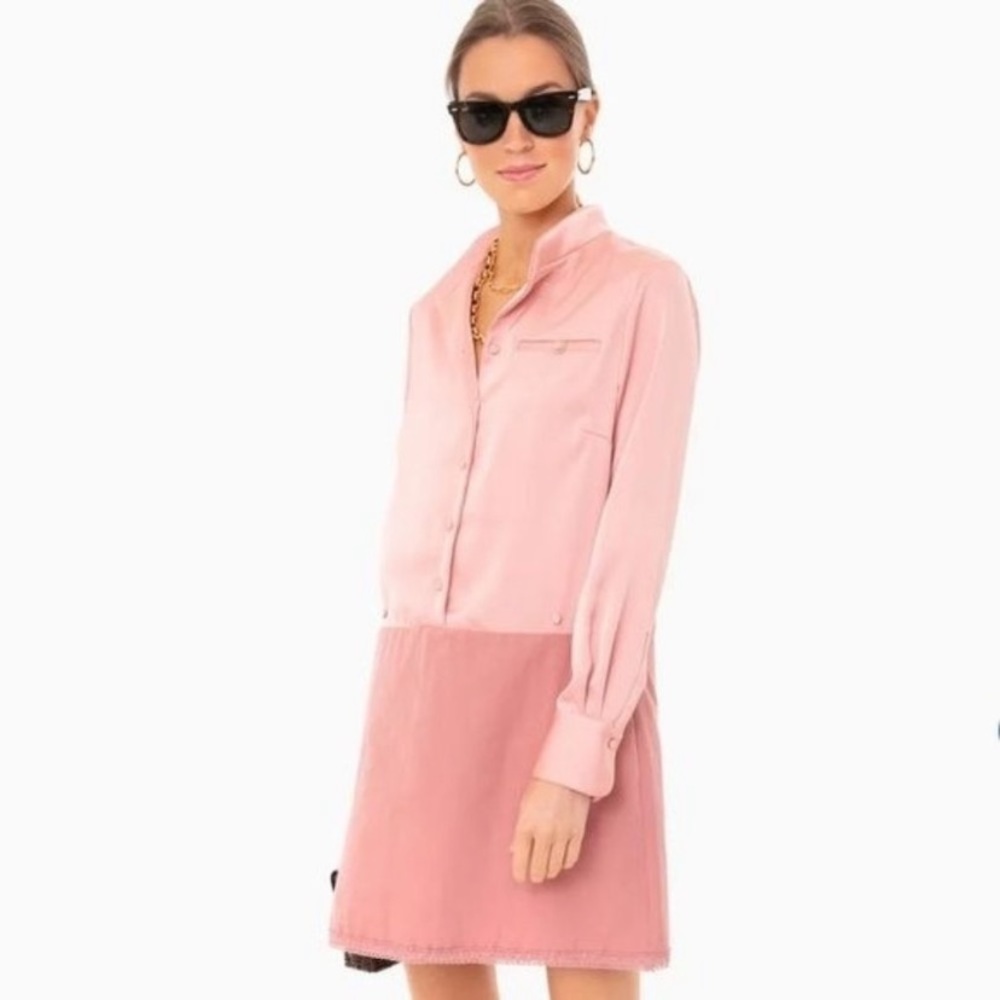 Tuckernuk M Blush silk Delfina shirt dress